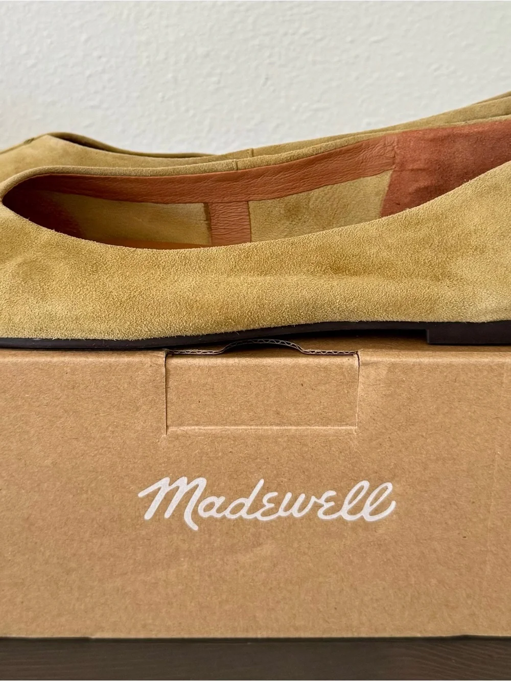 Madewell Olive Suede Square-Toe Ballet Flats size 7.5 New with box